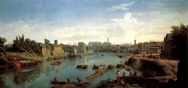 WITTEL, Caspar Andriaans van Rome, the Tiber near the Porto di Ripa Grande oil painting picture